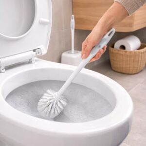 Tuvalet Temizleme Fırçası Etkin Uçlu Klozet Fırçası Seti Wc Fırçası Temizleyici Uçlu Fırça (Beyaz)