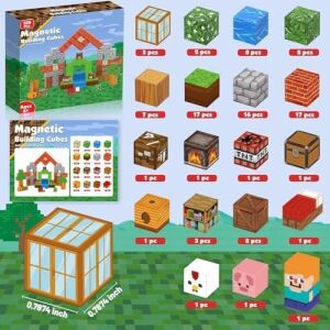 Manyetik Yapı Çocuk Manyetik Bloklar Inşaat Oyuncağı 100 Parça Manyetik Küp Erkek ve Kız Çocuklar Için Yaratıcı Oyuncak Montessori 4 Yaşından Büyük Çocuklar Için Manyetik Bloklar