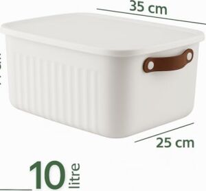 2'li Kapaklı Saklama Kutusu Seti -10 Litre – Turuncu -Taşınabilir Kulplu, Dolap Içi Düzenleyici, Çok Amaçlı Organizer Kutu, Oyuncak & Kıyafet Kutusu
