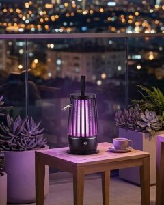 Uv Mor Işık Elektrikli Böcek Öldürücü Lamba Gece Aydınlatmalı Sessiz ve Güvenli Kullanım