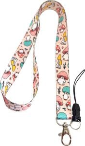 Mantar Desenli Boyun Ipi Telefon Askısı Lanyard