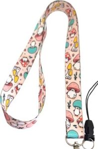 Mantar Desenli Boyun Ipi Telefon Askısı Lanyard