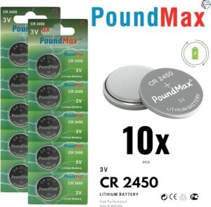 10 x Poundmax 2450 CR2450 DL2450 3V Lityum Madeni Para Pilleri