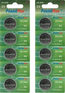 10 x Poundmax 2450 CR2450 DL2450 3V Lityum Madeni Para Pilleri