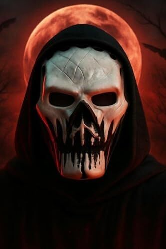 Cadılar Bayramı Halloween Dark Fang Maske Siyah Beyaz
