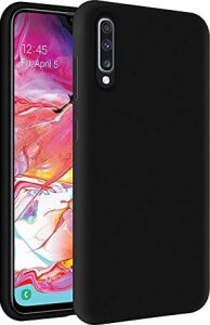 Galaxy A70 Içi Kadife Soft Logosuz Lansman Silikon Kılıf - Siyah