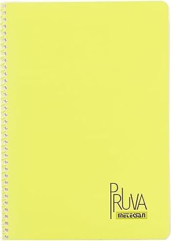 A4 Pet Spiralli Karton Kapaklı Defter 144 Yaprak - Çizgili - Sarı