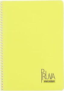 A4 Pet Spiralli Karton Kapaklı Defter 144 Yaprak - Çizgili - Sarı