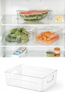 Kırılmaz Ultra Dayanıklı Buzdolabı Düzenleyici Organizer Kutu Şeffaf - 28X19X9CM (811)