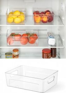 Kırılmaz Ultra Dayanıklı Buzdolabı Düzenleyici Organizer Kutu Şeffaf - 28X19X9CM (811)