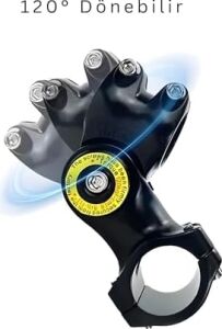 Gidon Montajlı Görünmez Selfie Çubuğu, INSTA360 X3, X2, X4, X5, One Rs, Go 3, One X, Evo ile Uyumlu, Alüminyum Katlanabilir Çubuk, 1/4” Vidalı Bağlantı, 360° Görünmez Çekim, GD01, Siyah