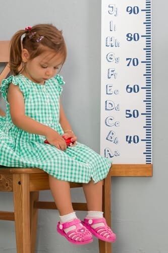 Alfabe Tasarımlı Boy Ölçme Cetveli - Asılabilir Boy Ölçer - Duvara Monte Bebek Boy Ölçer