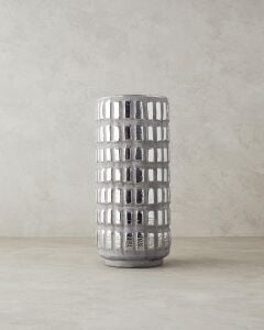 Glossy Stoneware Vazo Silver