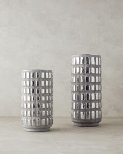 Glossy Stoneware Vazo Silver