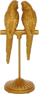 Deco 79 Polystone Papağan Heykel, 3'' x 3'' x 9'', Altın