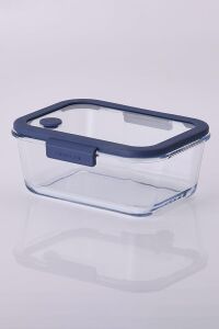 Glace Vakumlu Cam Saklama Kabı 1900 ml Mavi