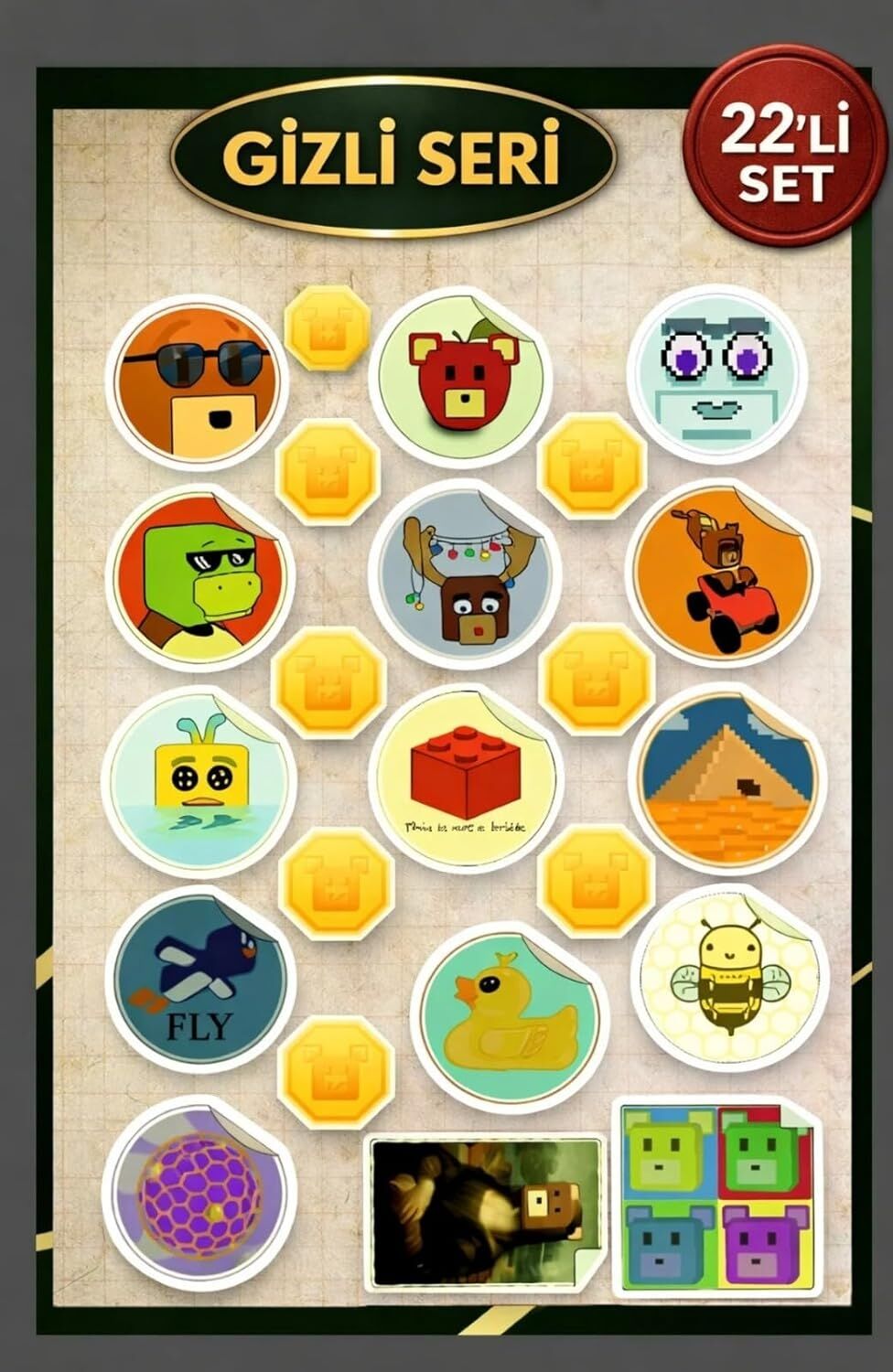 Super Bear Adventure Gizli Seri Sticker Seti 22 Adet Suya Dayanıklı Etiket