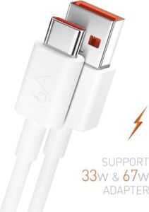 Type-C To Usb-A, Pd, 67 Watt, 6 Amper, 1 Metre, Şarj Data Kablosu, M6, Powerway,