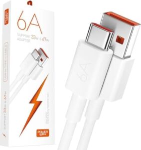 Type-C To Usb-A, Pd, 67 Watt, 6 Amper, 1 Metre, Şarj Data Kablosu, M6, Powerway,