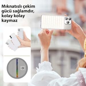 Manyetik LED Pocket Video Light Magsafe ile Uyumlu 2500-9000K Ayarlanabilir Işık 10W CRI95 1200MAH Type-C Şarjlı Taşınabilir Fotoğraf ve Video Çekim Işığı | N19