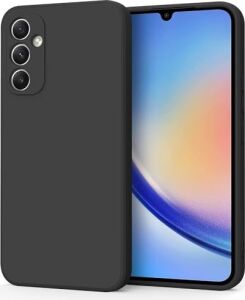 Galaxy A55 Uyumlu Lansman Liquid Silicone Kılıf Şok Emici Full Kasa Koruma Sağlayan Kılıf (Siyah)
