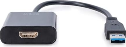 USB 3.0 Görüntü Adaptörü, USB A - HDMI Tip A, Full Hd, 1920 x 1080 Piksel, Plastik, Siyah