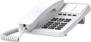 Gigaset Desk 400 - Elastik Kablolu Kablolu Telefon - 10 Kısa Seçim Girişi Için Yer - Seçim Tekrarlama - Işitme Cihazı Uyumlu - Mfv Veya Darbe Seçimi Ayarlanabilir, Beyaz