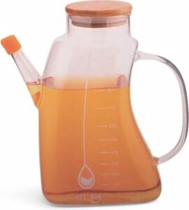 1000ML Bambu Kapaklı Cam Yağlık ve Sirkelik – Dayanıklı ve Şeffaf Sıvı & Mutfak Için Hassas Sıvı Ölçüm ve Saklama Çözümü 1000ML - Cam Sürahi Sıvı Ölçü Kabı