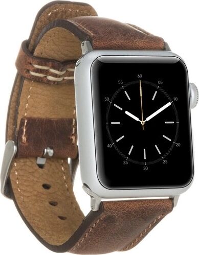 Apple Watch Uyumlu Deri Kordon 42-44-45MM G2 Kahverengi