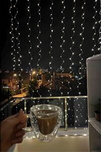 LED Perde Işık Fişli Özel Günler Baby Shower Kutlama Doğumgünü Dekoratif 12 Saçaklı 216 LED Lambalı 3 * 2 Metre