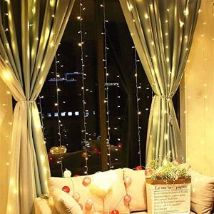 LED Perde Işık Fişli Özel Günler Baby Shower Kutlama Doğumgünü Dekoratif 12 Saçaklı 216 LED Lambalı 3 * 2 Metre