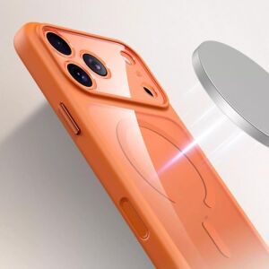 iPhone Için Özel Geliştirilmiş Kamera Çerçevesini Koruyan, Arkası Şeffaf (Parlak) Polikarbonat Kenarları Silikon Magsafe ile Uyumlu Kılıf Akıllı Tasarım Kapak (Gri, iPhone 17 Pro Max)
