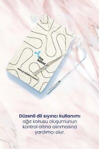 Dil Temizleme Aparatı/dil Sıyırıcı Kese + Stand Hediyeli Full 304 Surgical Stainless Steel