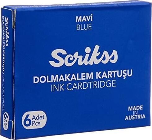Kartuş Dolma Kalem Kartuşu 6'lı Paket Mavi