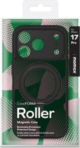 Iphone 17 Pro Roller Serisi 360° Dönebilen Halka Standlı Magsafe Kılıf (Black)