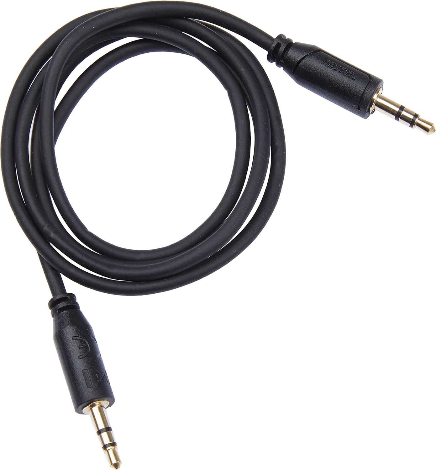 3.5mm - 3.5mm ''-Slim'', Altın Uç, 0.75M, Siyah