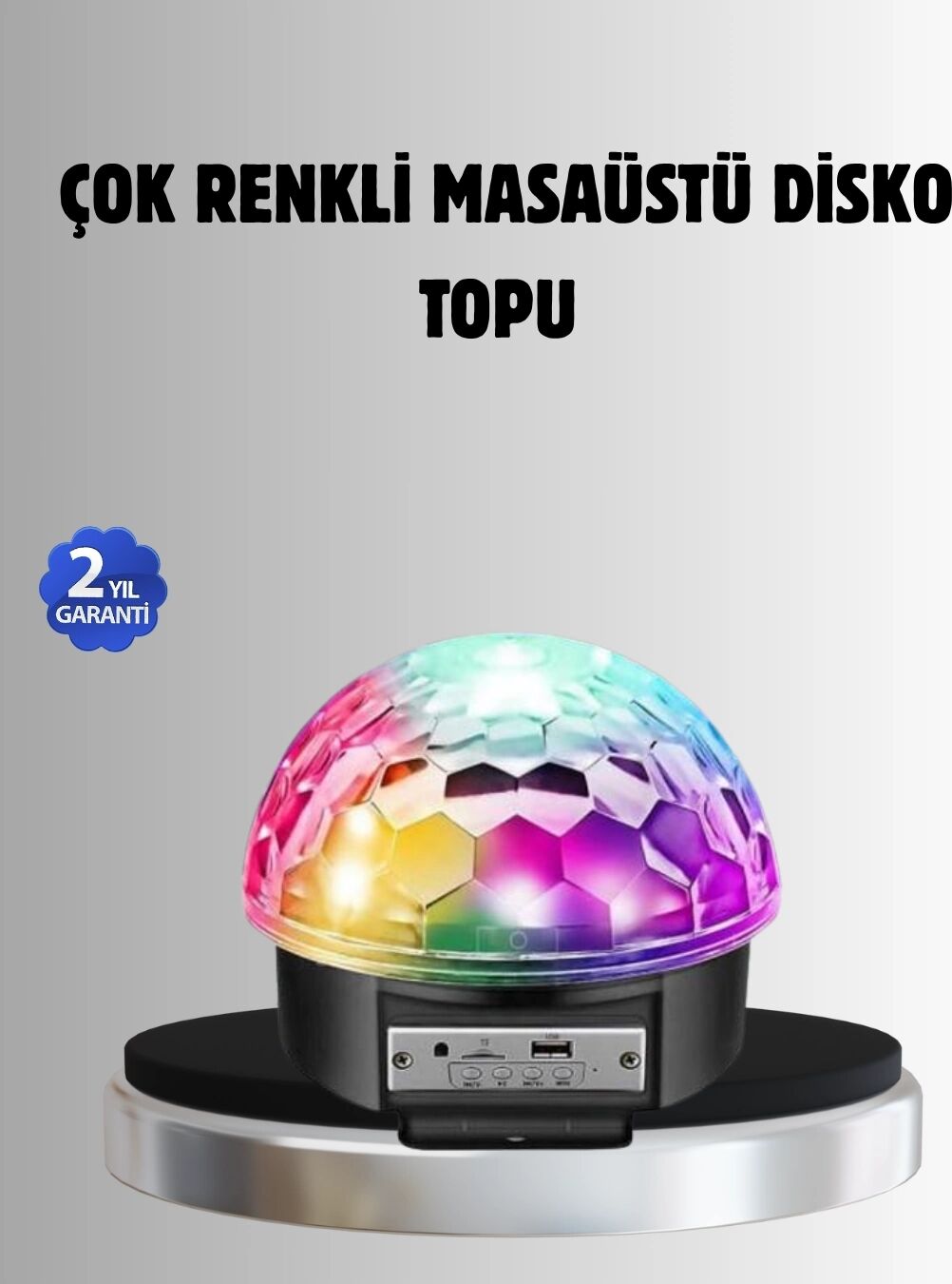 Bluetooth Kontrollü Masaüstü Disko Topu Işığı – Renkli LED Işık Gösterisi ve Uzaktan Kumanda