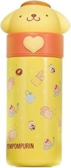 Miniso Sanrio Pompompurin Izolasyonlu Termos Sisesi, 350 ml Kapasite, Sari