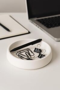 Lümin Modern Beyaz Dekoratif Kase – El Yapımı Minimalist Tasarım