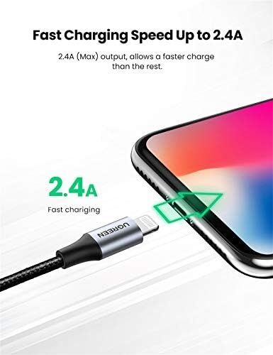 Mfi Lisanslı Usb-A & Lightning Örgülü Data ve Şarj Kablosu, 2 Metre, Siyah, ‎60158