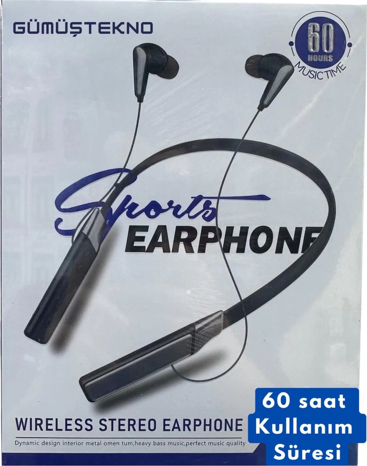 60 Saat Şarjlı Boyuna Takılan Kablosuz Bluetooth Kulaklık Sporcu Ios Android Uyumlu Bulututlu