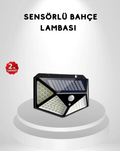100 LED Güneş Enerjili Bahçe Lambası – Pır Sensörlü, IP65 Su Geçirmez Dış Mekan Aydınlatma