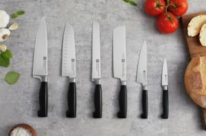 Four Starsantoku Bıçağı, 18 Cm, Oluklu Kenar