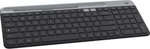 K580 Ince Çoklu Cihaz Özellikli Kablosuz Klavye, Kompakt Modern, Telefon Tutucu, 24 Ay Pil Ömrü, 10 M Kullanım Mesafesi, Bluetooth Türkçe Q Klavye, Siyah