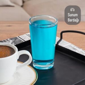 Glass 6591 Meşrubat Kahve Yanı Bardağı Sunumluk 6 Adet 100CC Meşrubat Bardak