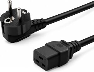 Px-Srv5 5 Metre 3x1.5mm C19 Server Power Kablo, Full Bakır C19 Schuko Güç Kablosu, 16A 250V Sunucu Pdu Ups Veri Merkezi Güç Bağlantı Kablosu, Siyah