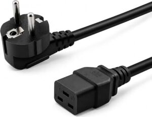 Px-Srv5 5 Metre 3x1.5mm C19 Server Power Kablo, Full Bakır C19 Schuko Güç Kablosu, 16A 250V Sunucu Pdu Ups Veri Merkezi Güç Bağlantı Kablosu, Siyah