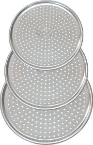 Paslanmaz Çelik Pizza Tepsisi,delikli Lahmacun ve Pizza Tavası,fırın Tepisisi (32 Cm)