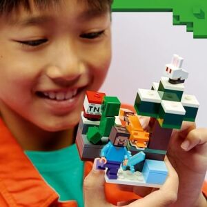 Steve’in Tayga Macerası 21583-6 Yaş ve Üzeri Kız ve Erkek Çocuklar Için Steve Minifigürü ile Creeper ve Tilki Figürleri Içeren Yaratıcı Oyuncak Yapım Seti, Hediye Fikri (79 Parça)