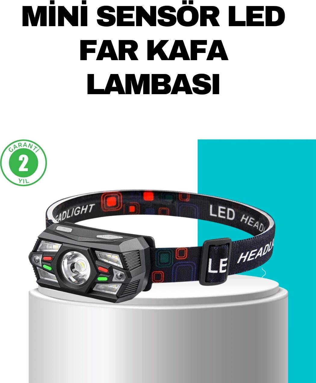 Hareket Sensörlü Şarjlı LED Far Suya Dayanıklı Çok Modlu